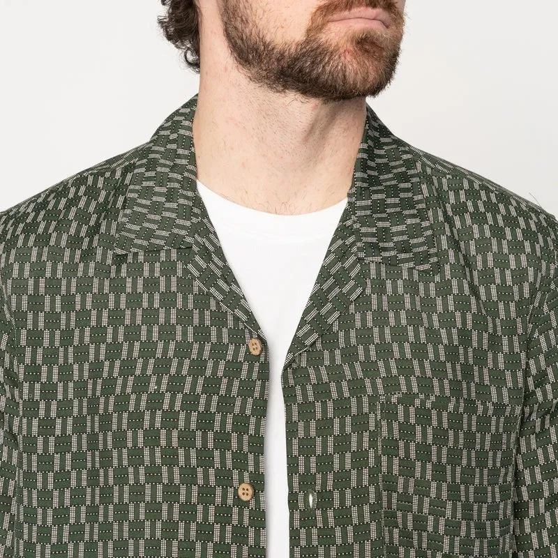 【Naked & Famous】Aloha Shirt Weave Print Green 復古織紋印花短袖襯衫 sold by Blue Beach Denim product image thumbnail 3