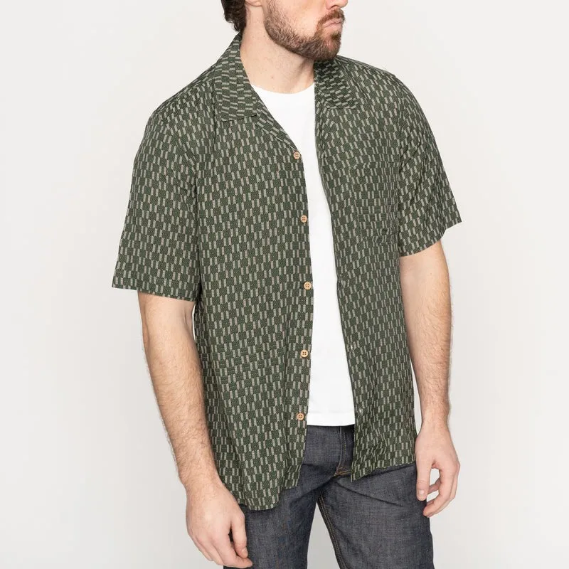 【Naked & Famous】Aloha Shirt Weave Print Green 復古織紋印花短袖襯衫 sold by Blue Beach Denim product image thumbnail 2