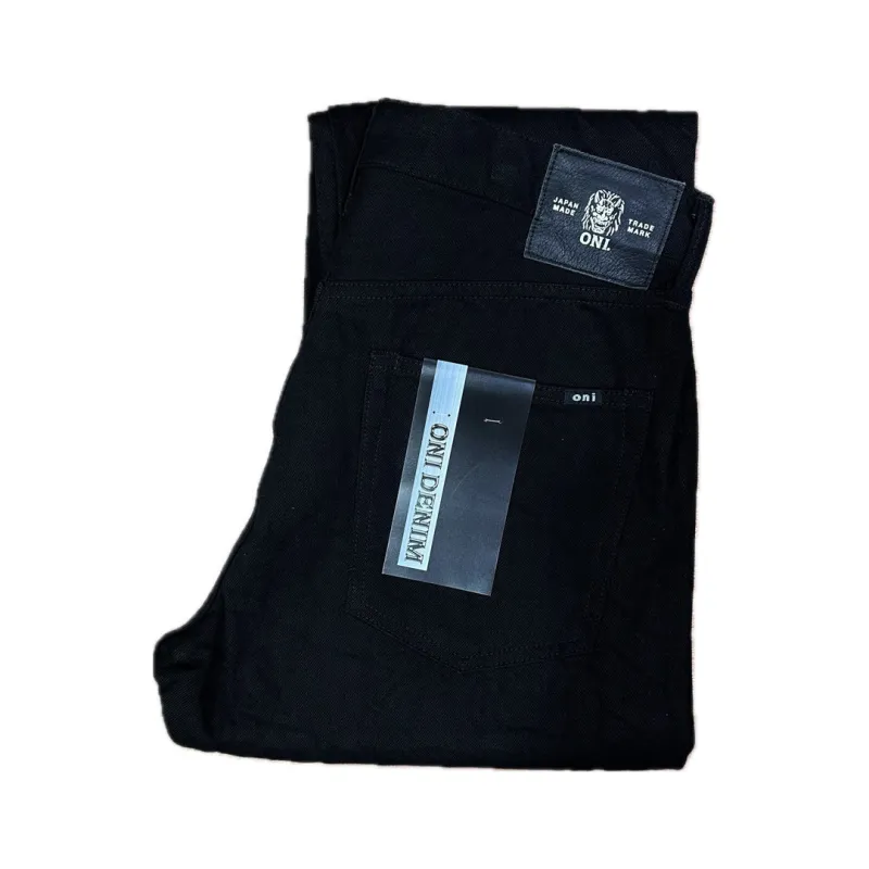 【ONI DENIM】642-13BK Jet Black Regular Relax Tapered 極黑染中腰錐形牛仔褲 made by Oni