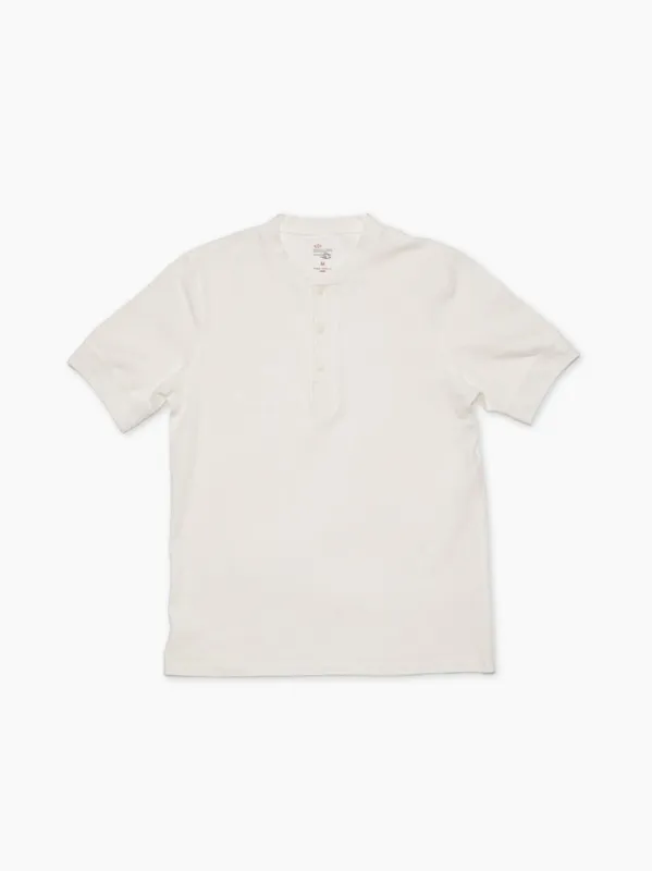 【Nudie Jeans】Short Sleeve Henley T-Shirt Ecru 短袖亨利領衫 sold by Blue Beach Denim