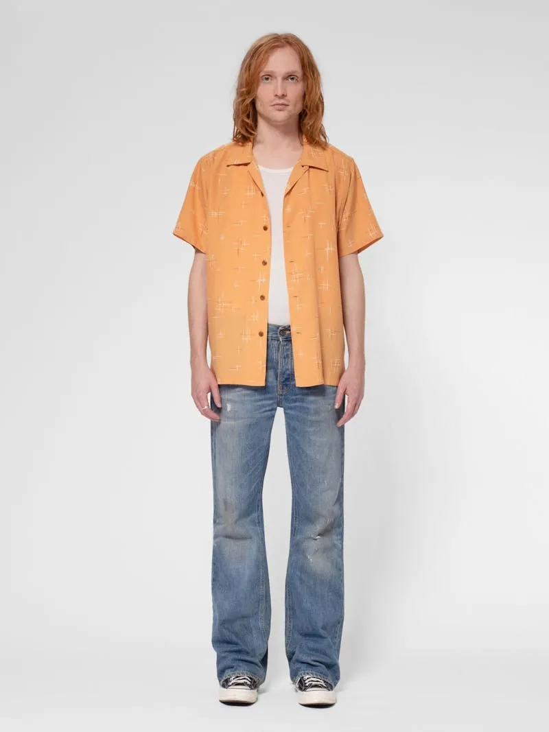 【Nudie Jeans】Arvid 50s Hawaii Shirt Ochre 復古天絲夏威夷襯衫 sold by Blue Beach Denim product image thumbnail 2