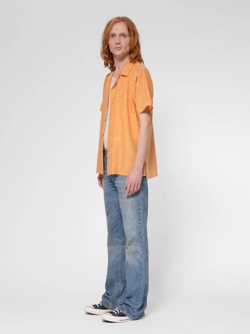 【Nudie Jeans】Arvid 50s Hawaii Shirt Ochre 復古天絲夏威夷襯衫 sold by Blue Beach Denim product image thumbnail 3
