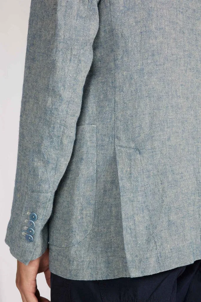 【ABCL Garments】BLAZER Light Blue Linen Ramie Canvas 淺藍純麻混紡休閒西外 sold by Blue Beach Denim product image thumbnail 3