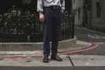 【ABCL Garments】ALVISE Hemp Cotton Navy 海藍色棉麻混紡休閒西裝長褲 sold by Blue Beach Denim