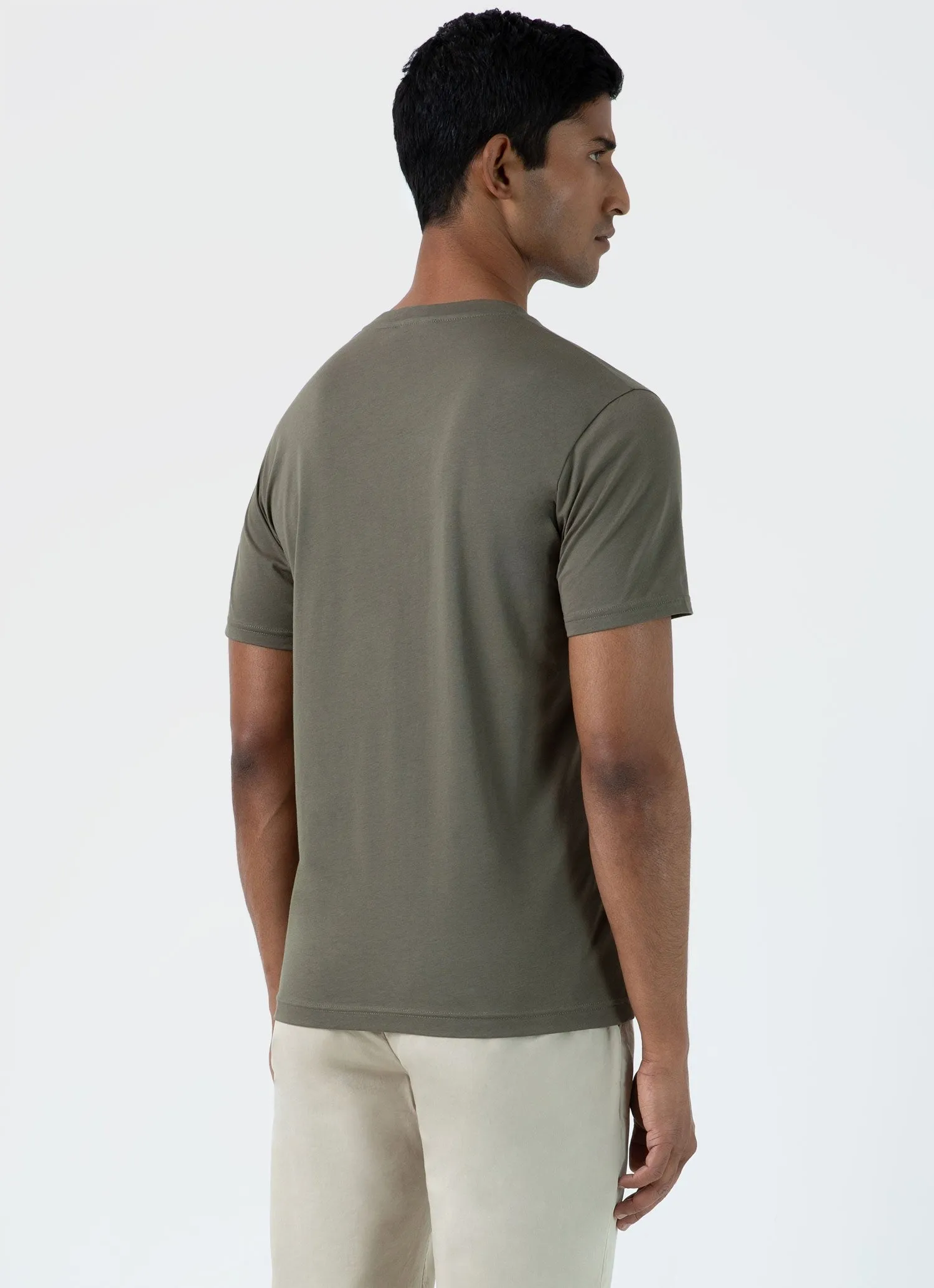 【Sunspel】Riviera T-Shirt Khaki 橄欖綠頂級匹馬棉蔚藍海岸短袖素Tee sold by Blue Beach Denim product image thumbnail 3