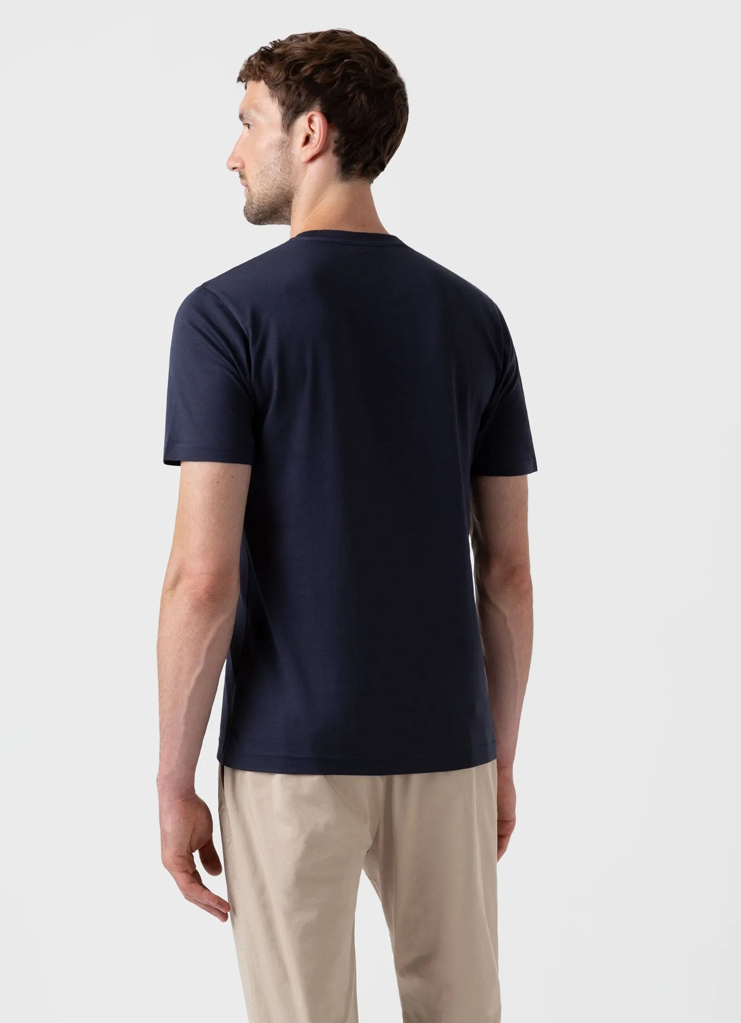 【Sunspel】Riviera T-Shirt Navy 海藍色頂級匹馬棉蔚藍海岸短袖素Tee sold by Blue Beach Denim product image thumbnail 3
