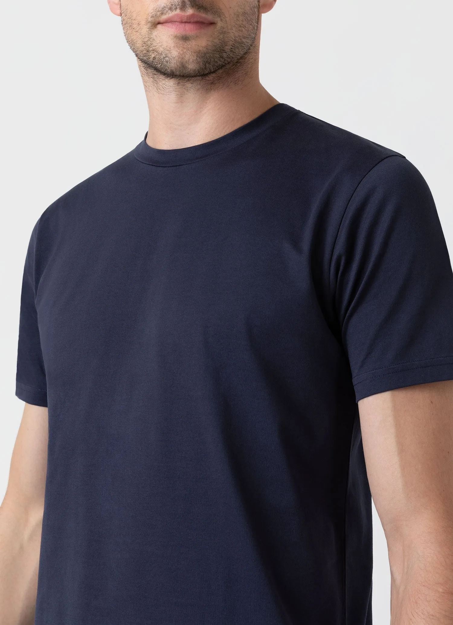 【Sunspel】Riviera T-Shirt Navy 海藍色頂級匹馬棉蔚藍海岸短袖素Tee sold by Blue Beach Denim product image thumbnail 4