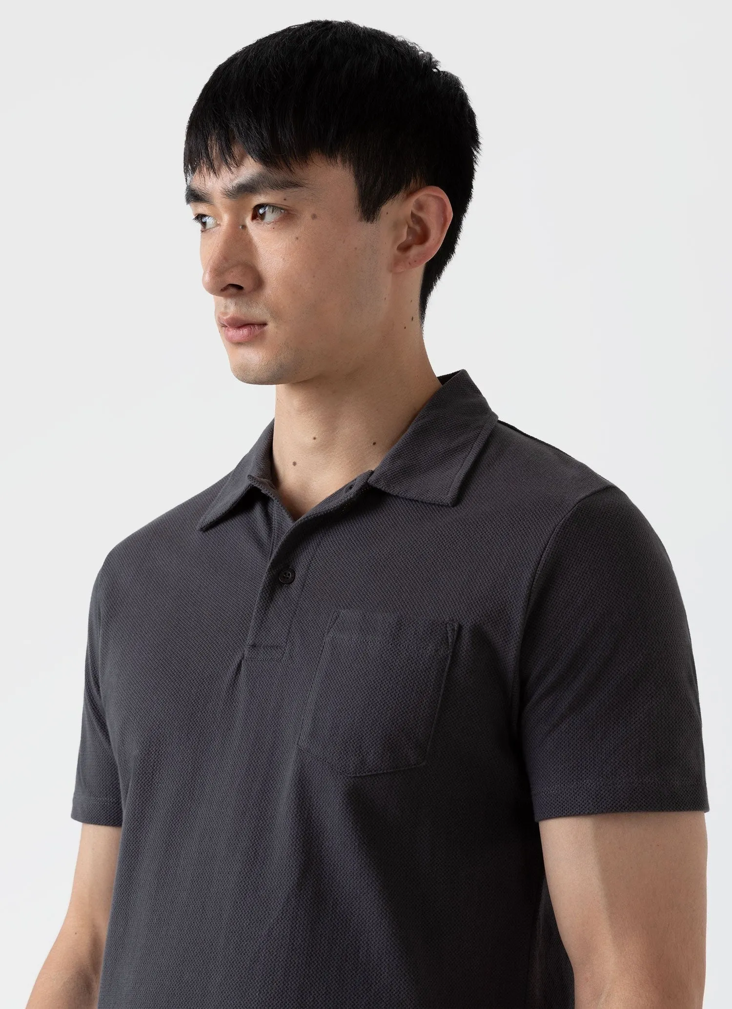 【Sunspel】Riviera Polo Shirt Charcoal 鐵灰色頂級匹馬棉蔚藍海岸Polo衫 sold by Blue Beach Denim product image thumbnail 4