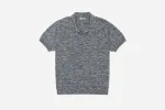 【3sixteen】Knit Polo Black Marled Yarn 灰黑色匹馬棉針織混紗短袖開領Polo衫 sold by Blue Beach Denim