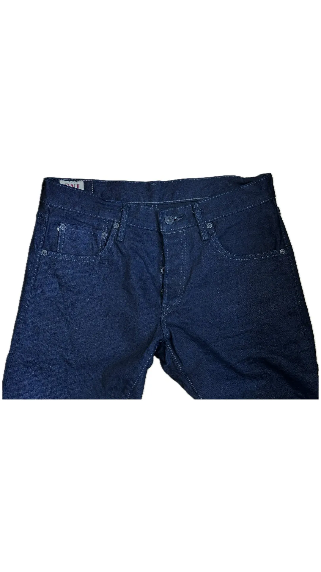 【ONI DENIM】246-14BLK Indigo x Black 14oz Low Tension Neat Straight G3初代鬼秘雙染修身直筒牛仔褲 sold by Blue Beach Denim product image thumbnail 5