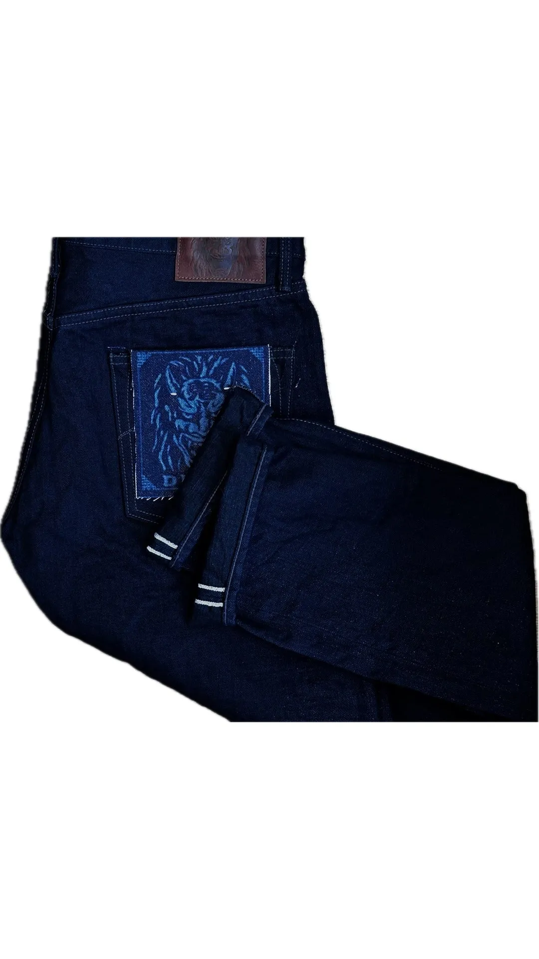 【ONI DENIM】246-14BLK Indigo x Black 14oz Low Tension Neat Straight G3初代鬼秘雙染修身直筒牛仔褲 sold by Blue Beach Denim product image thumbnail 2