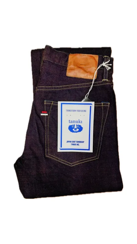 【TANUKI】TNK202KH Kakishibu 15oz Selvedge High Tapered  柿染高腰修身錐形牛仔褲 sold by Blue Beach Denim