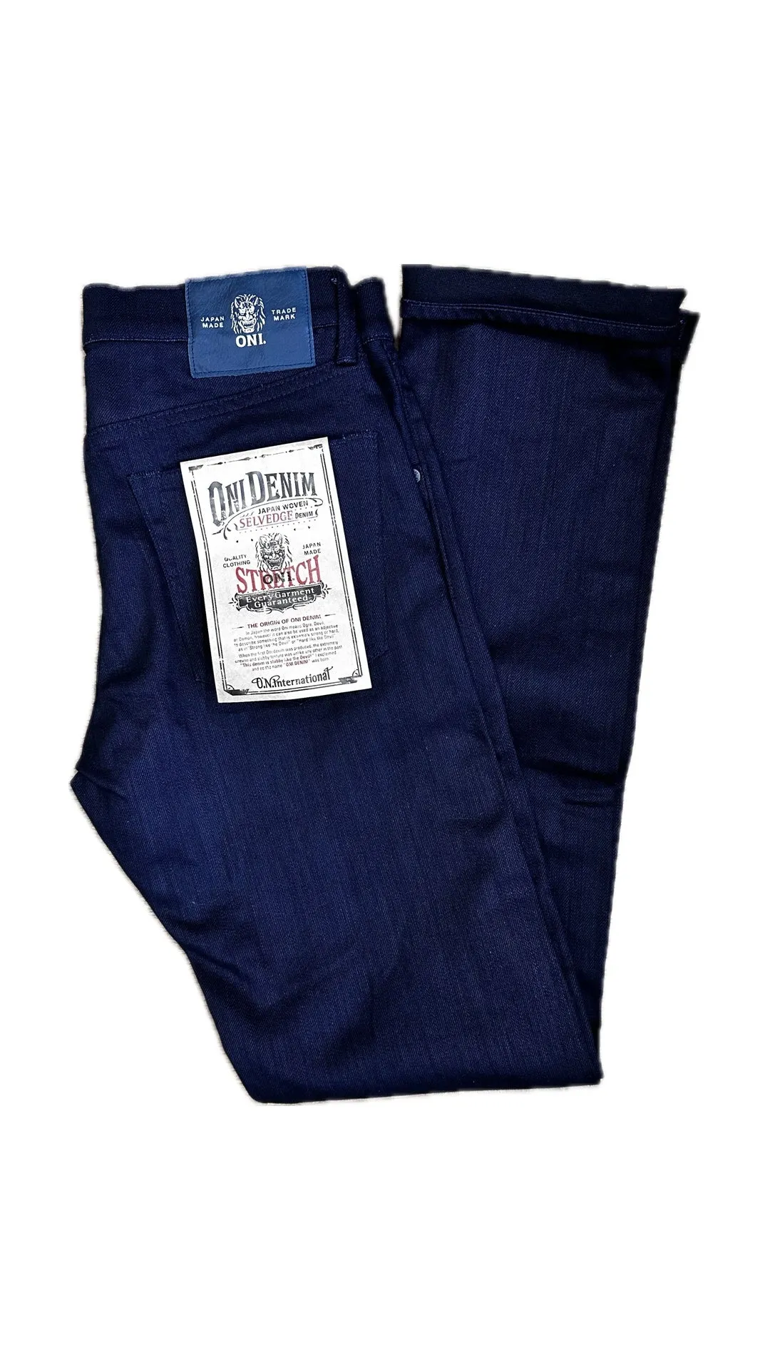 【ONI DENIM】 ONI-526S-IDBK Indigo×Black 11oz Power Stretch Denim Semi Tight Straight 藍黑雙染 輕量布料 彈性小直筒 sold by Blue Beach Denim product image thumbnail 2