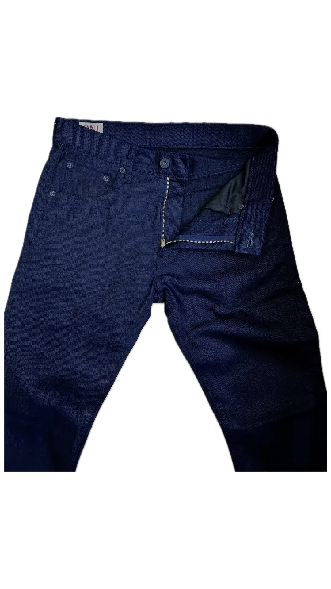 【ONI DENIM】 ONI-526S-IDBK Indigo×Black 11oz Power Stretch Denim Semi Tight Straight 藍黑雙染 輕量布料 彈性小直筒 sold by Blue Beach Denim product image thumbnail 5
