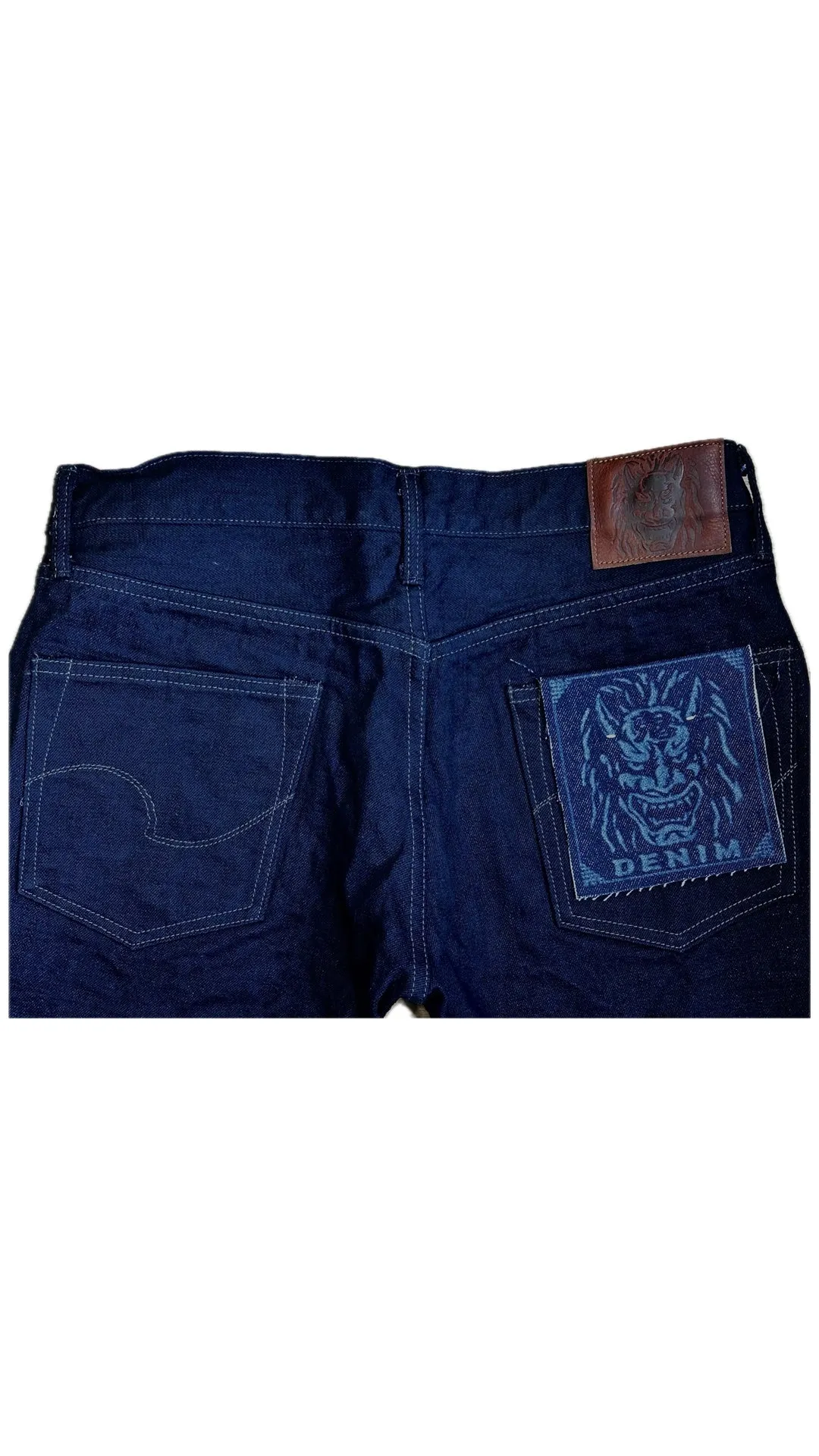 【ONI DENIM】 622-14BLK Indigo x Black 14oz Low Tension Relaxed Tapered G3初代鬼秘雙染低腰修身錐形牛仔褲 sold by Blue Beach Denim product image thumbnail 3