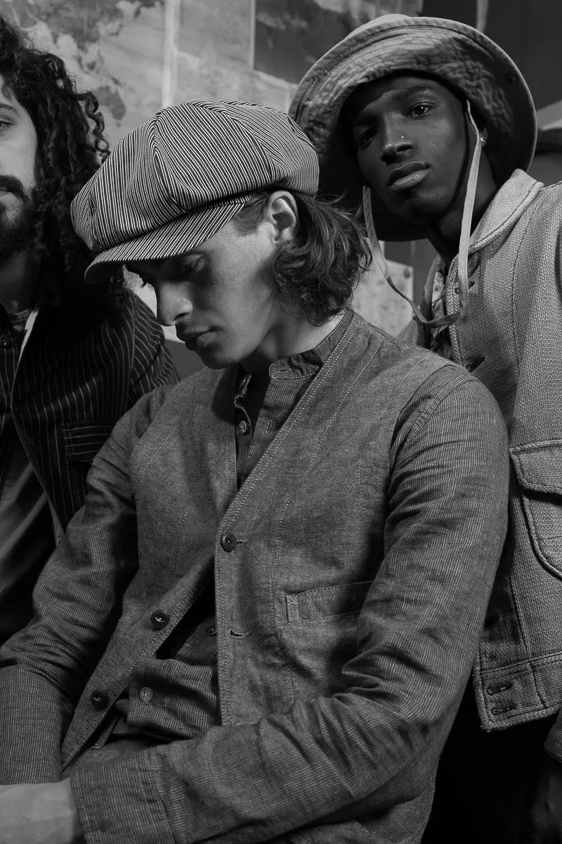 【Scarti-Lab】Cotton Linen Blend Work Vest Dark Green 403 SM407 棉麻混紡 義式工裝背心 深綠 sold by Blue Beach Denim product image thumbnail 2