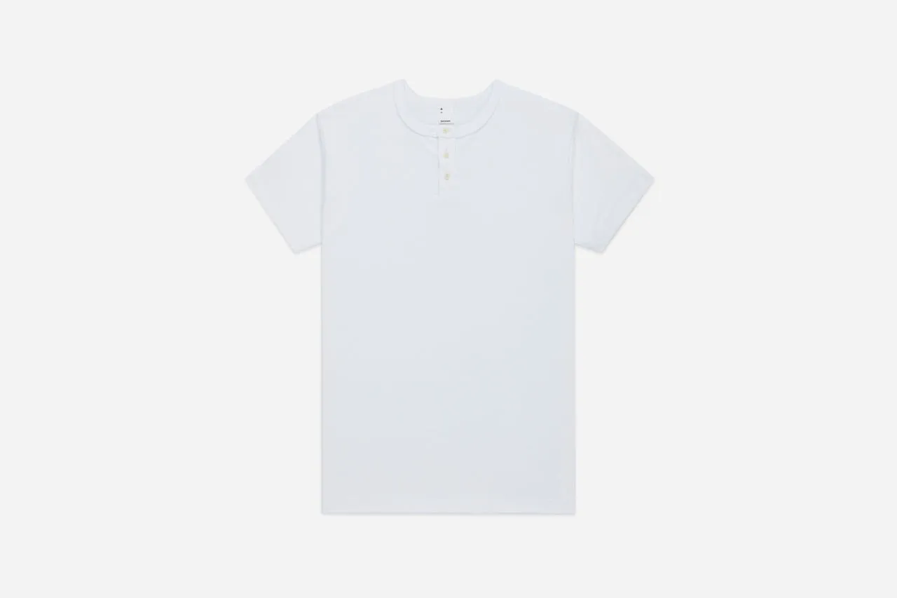 【3sixteen】Short Sleeve Henley White 白色重磅短袖亨利領 sold by Blue Beach Denim