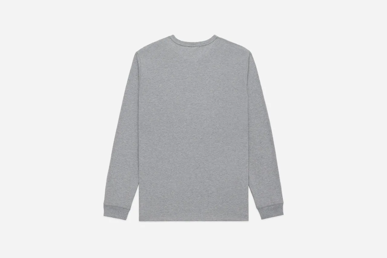 【3sixteen】Long Sleeve Henley Heather Grey 灰色重磅亨利領長袖 sold by Blue Beach Denim product image thumbnail 3