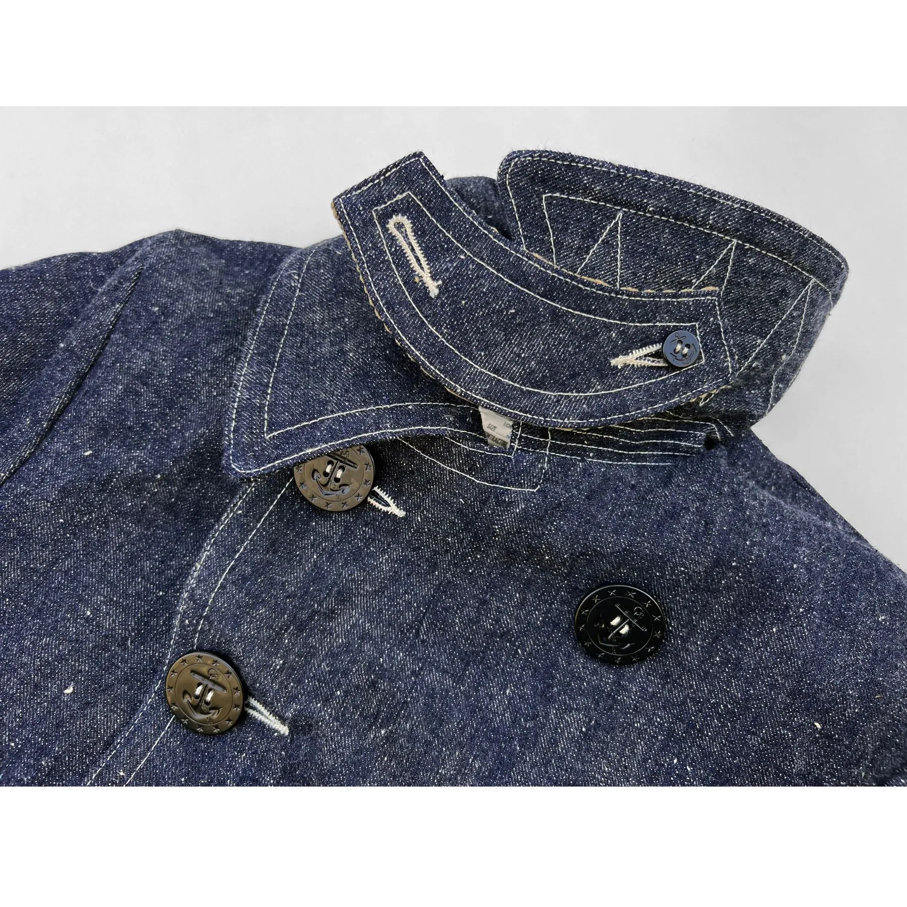 【MISTER FREEDOM】PEACOAT OKINAWA DENIM 甘蔗纖維混紡原色丹寧海軍大衣 sold by Blue Beach Denim product image thumbnail 3