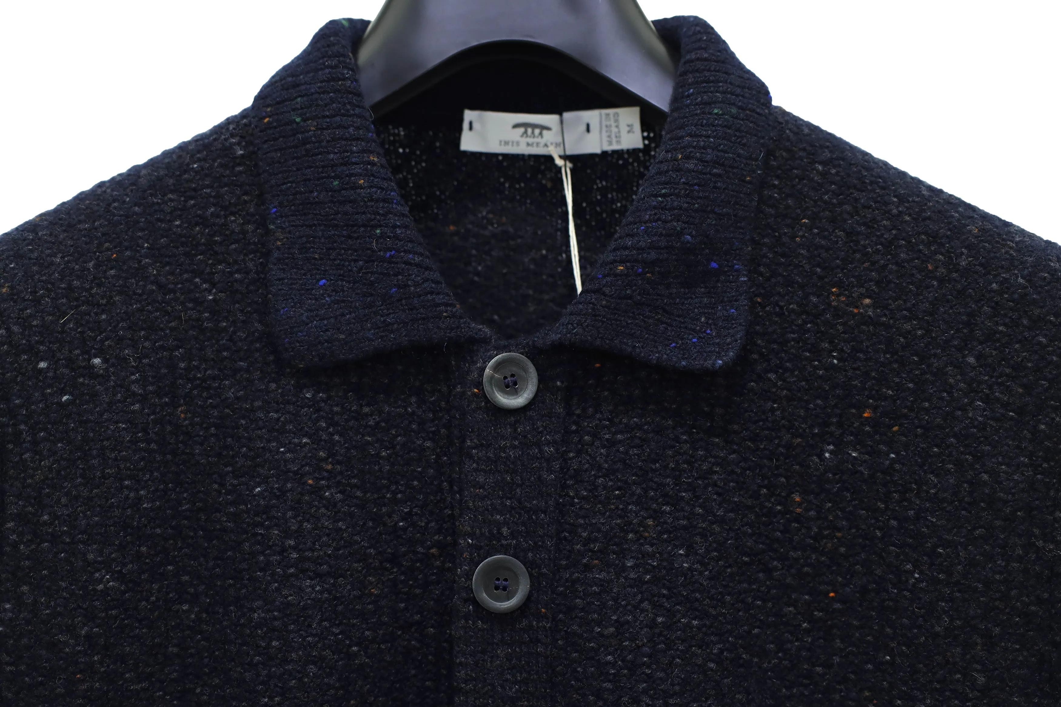【Inis Meáin】BRÉIDÍN Shirt Jacket Navy 深海藍喀什米爾布雷丁襯衫外套 sold by Blue Beach Denim product image thumbnail 3