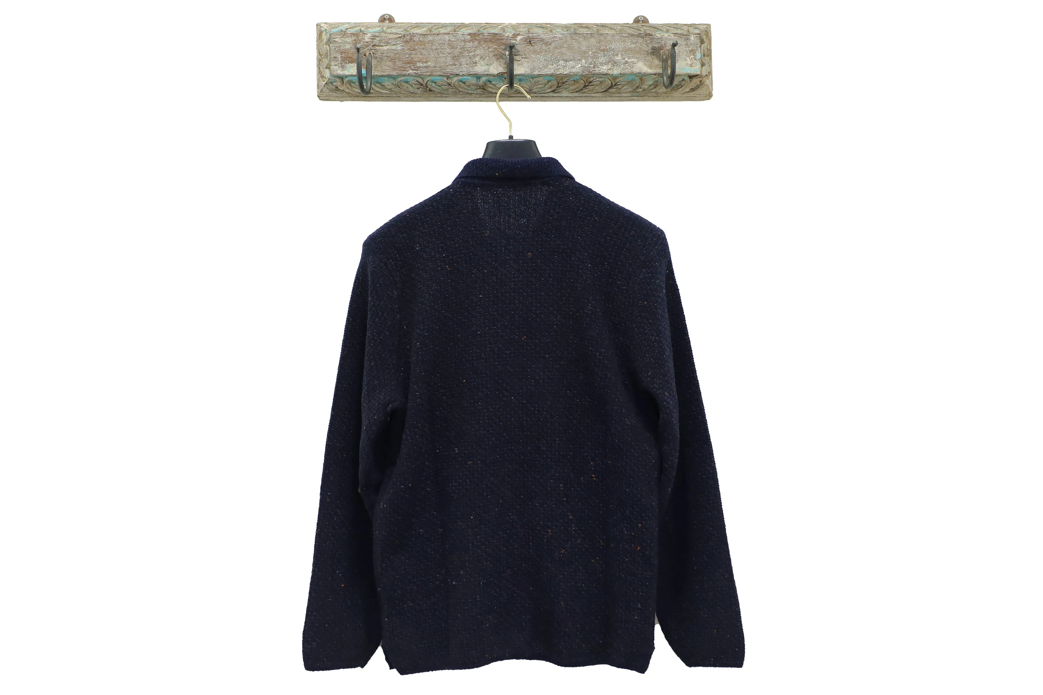 【Inis Meáin】BRÉIDÍN Shirt Jacket Navy 深海藍喀什米爾布雷丁襯衫外套 sold by Blue Beach Denim product image thumbnail 5