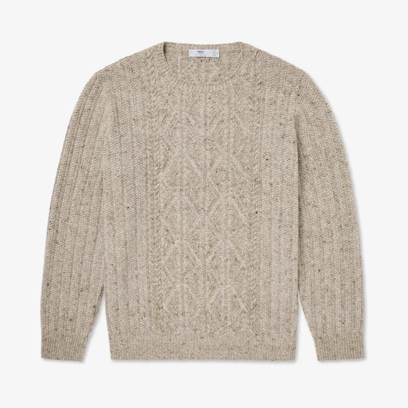 【Inis Meáin】Patented Aran Crew Neck Natural Beige 原毛米色喀什米爾專利阿蘭毛衣 sold by Blue Beach Denim