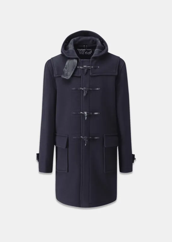 【Gloverall】MORRIS DUFFLE COAT NAVY BLACK WATCH 亞版海藍色牛角扣羊毛粗呢大衣 sold by Blue Beach Denim