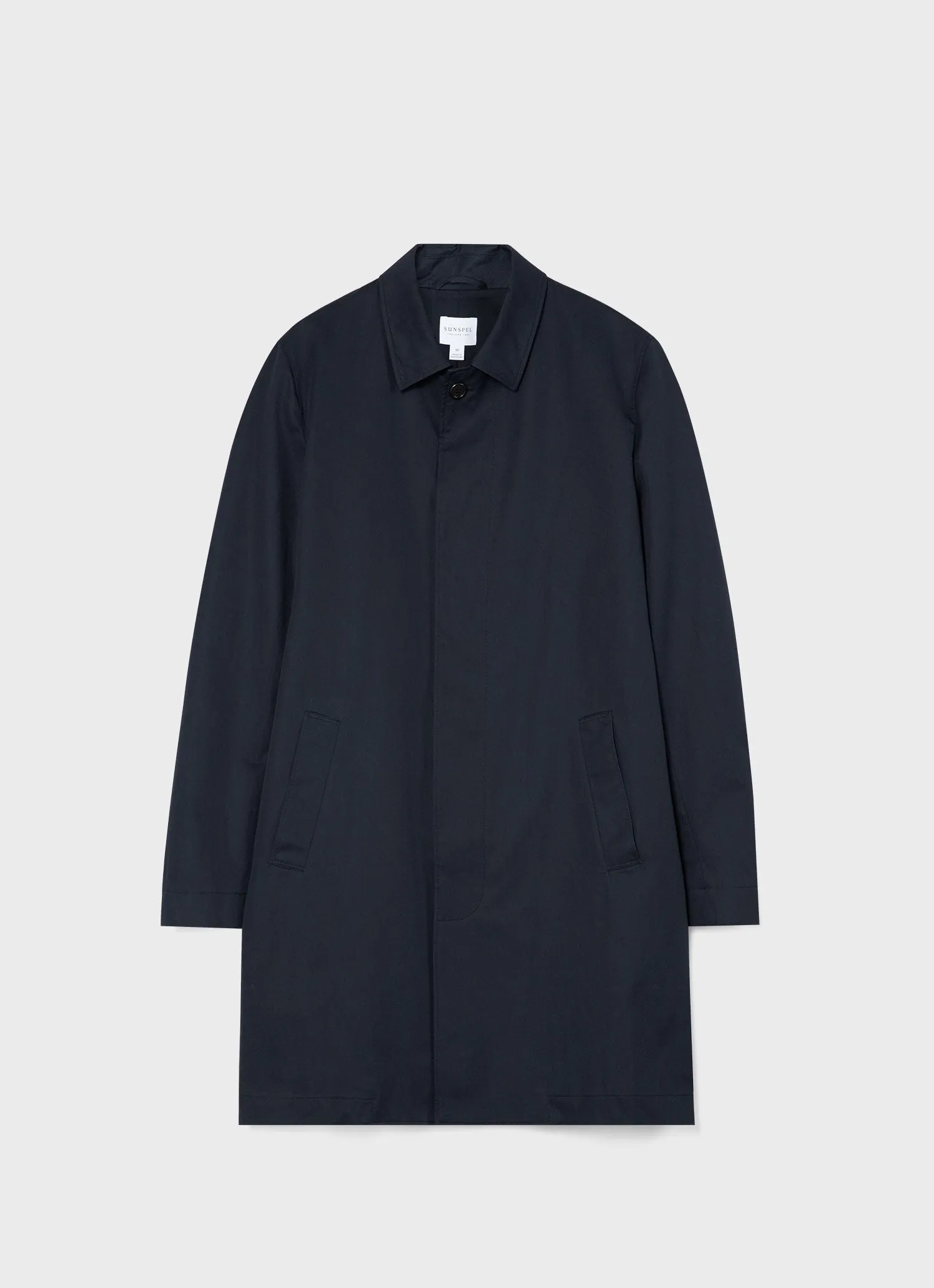 【Sunspel】Showerproof Cotton Mac Navy 深海藍防潑水棉質英倫簡約風衣 sold by Blue Beach Denim