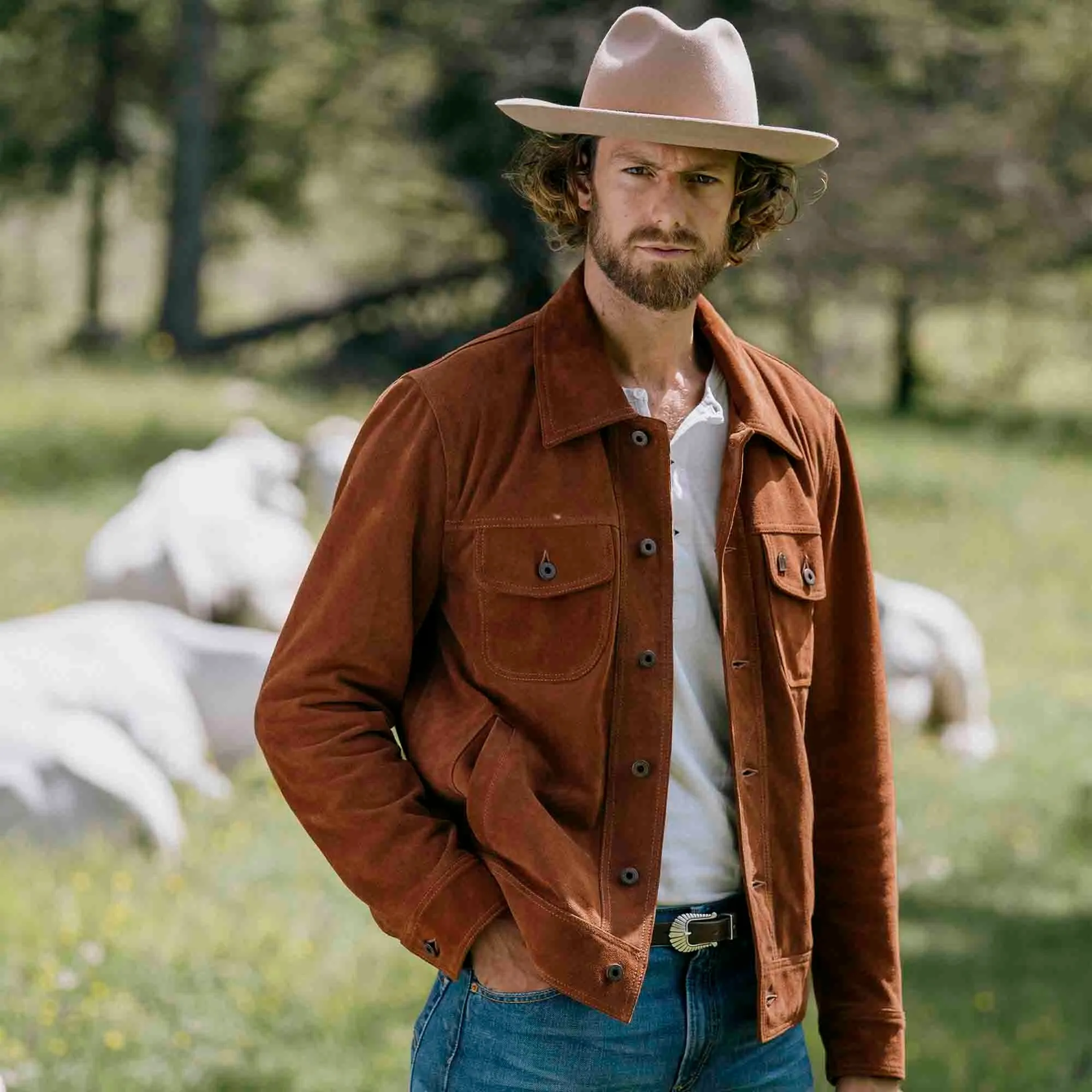 【Shangri-La Heritage】“Terracotta” Terra di Siena Suede Jacket 60年代赭石色麂皮夾克 sold by Blue Beach Denim product image thumbnail 2