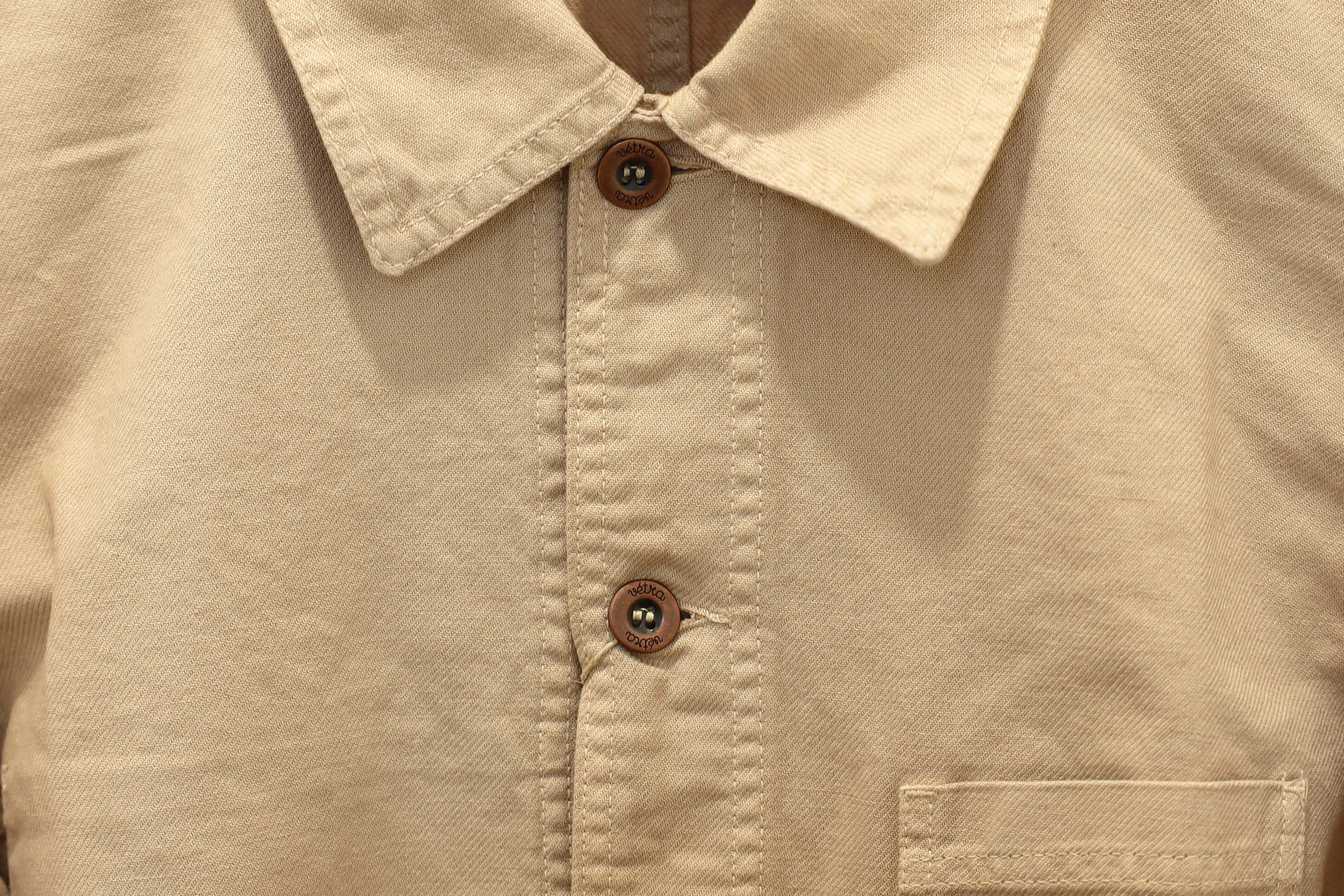 【Vetra】French Workwear Jacket 1G/5C Chalk 石灰石斜紋布法式工作裝 sold by Blue Beach Denim product image thumbnail 2