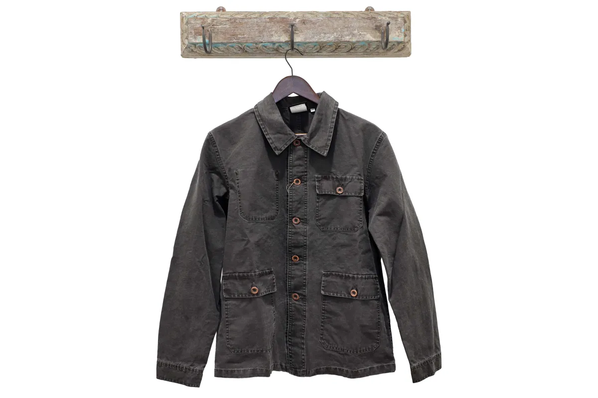 【Vetra】French Workwear Jacket UP#13P Anthracite 白煤色特殊破紋法式工作裝 sold by Blue Beach Denim