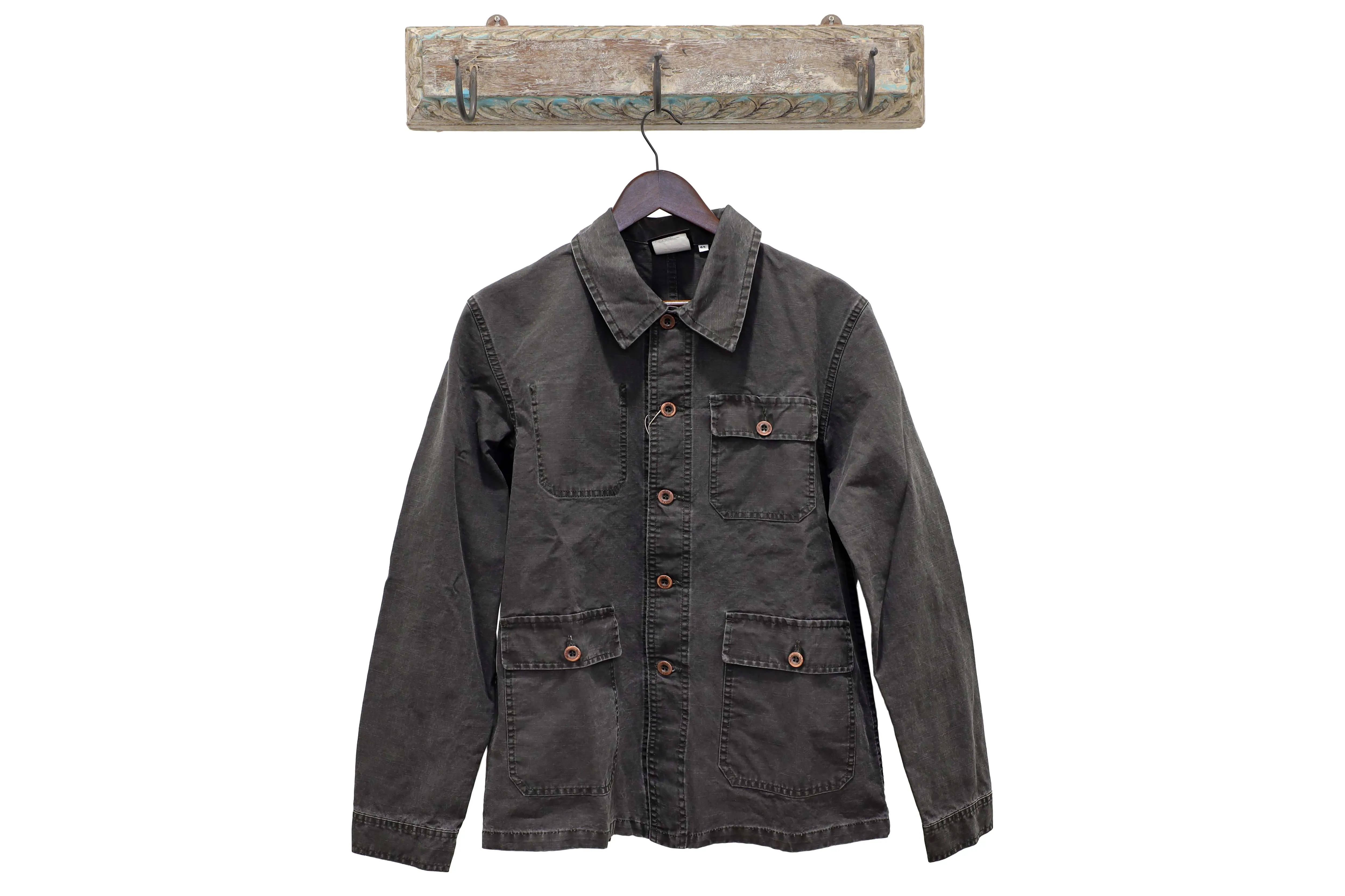 【Vetra】French Workwear Jacket UP#13P Anthracite 白煤色特殊破紋法式工作裝 sold by Blue Beach Denim