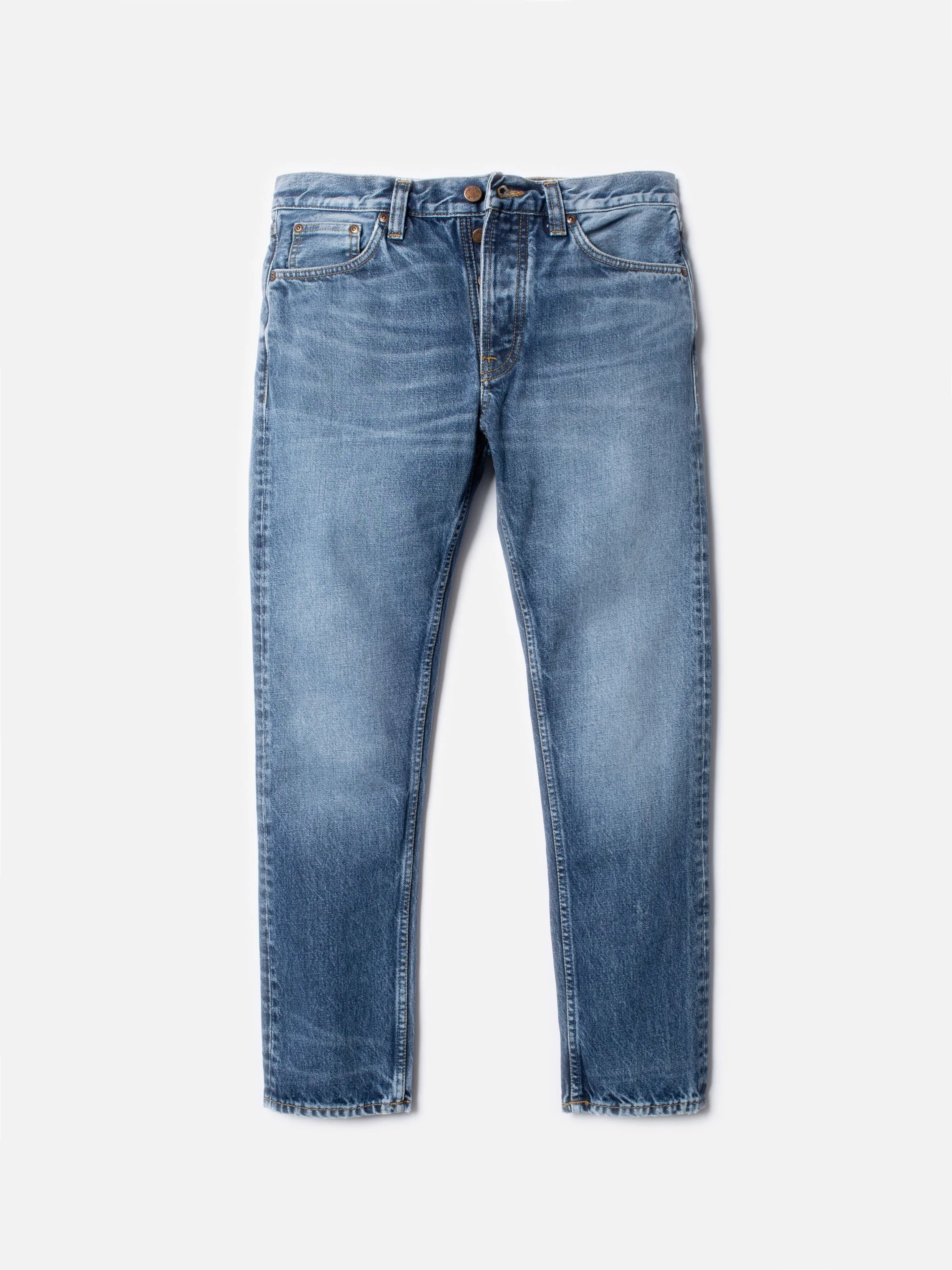 【Nudie Jeans】Steady Eddie II Blue Tornado 厚磅復古石洗寬鬆錐形褲 sold by Blue Beach Denim