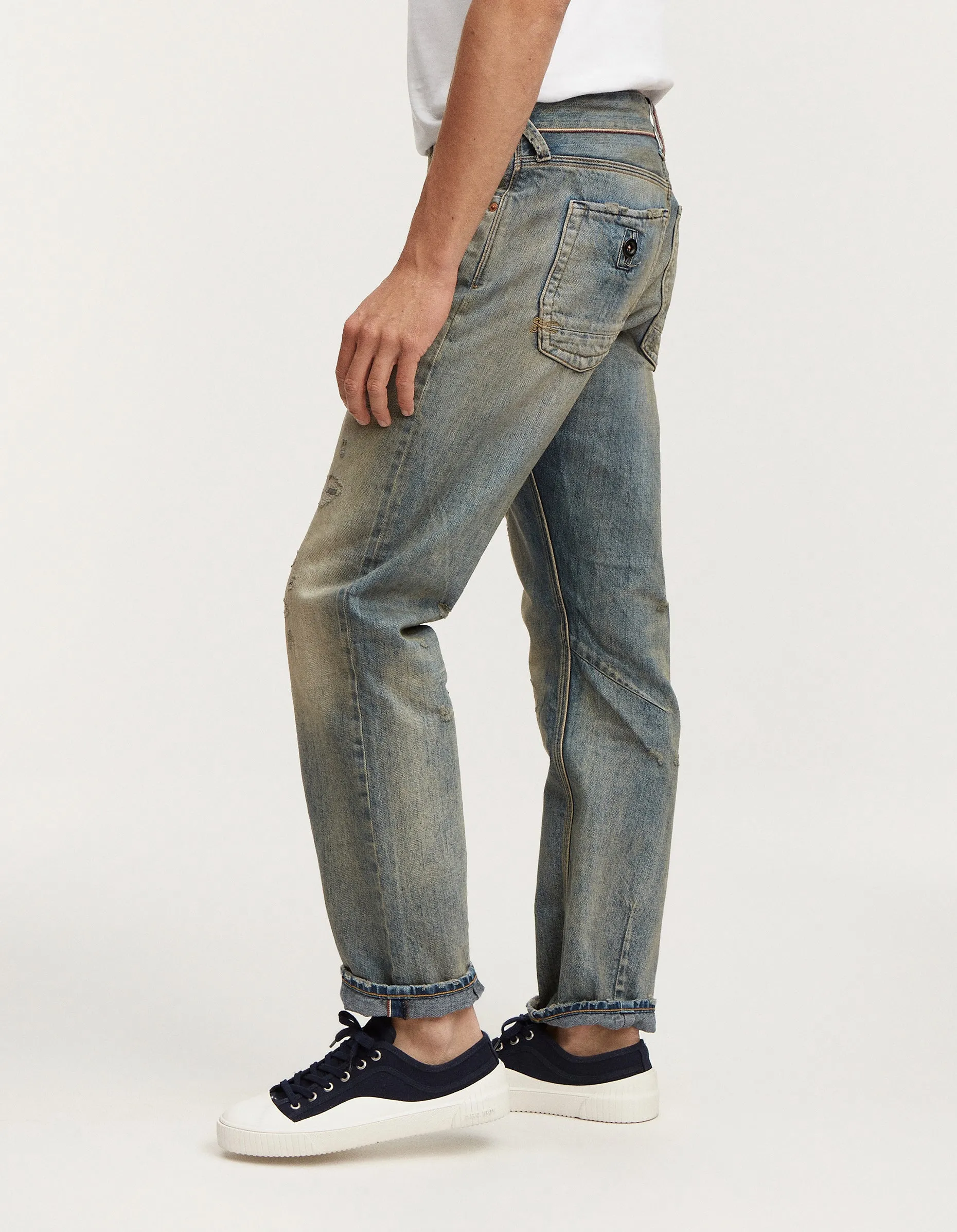 【DENHAM】CUTTER RIDGE RBR 十五週年頂級布邊重度作舊補丁3D立體剪裁牛仔褲 sold by Blue Beach Denim product image thumbnail 4