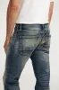 【DENHAM】RIDGE PSSJ4Y 頂級布邊中藍重度水洗補丁修身直筒牛仔褲 sold by Blue Beach Denim