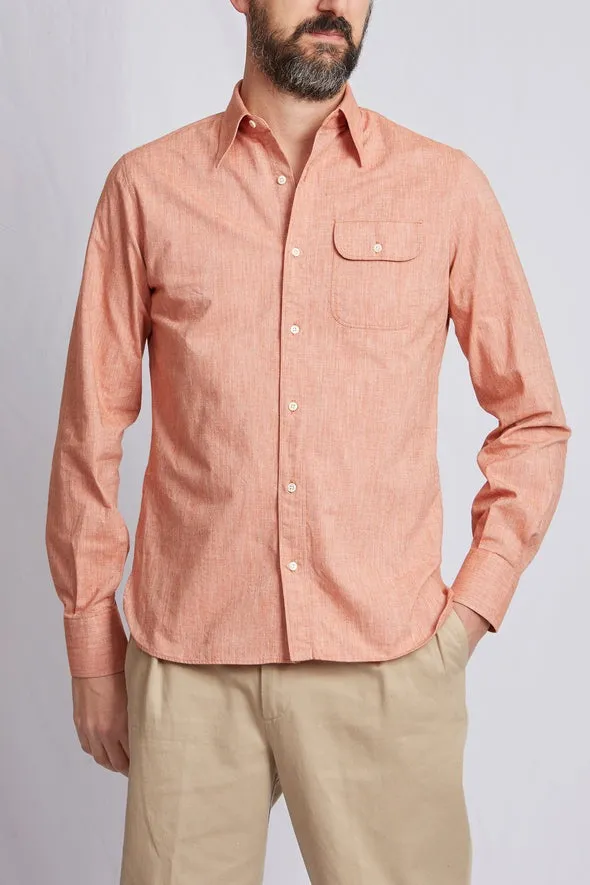 【ABCL Garments】ANTO vintage dungaree red chambray 3202 水手布休閒口袋襯衫 sold by Blue Beach Denim