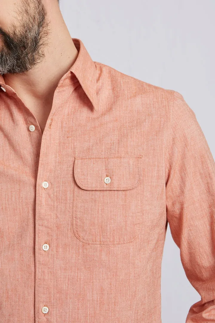 【ABCL Garments】ANTO vintage dungaree red chambray 3202 水手布休閒口袋襯衫 sold by Blue Beach Denim product image thumbnail 2