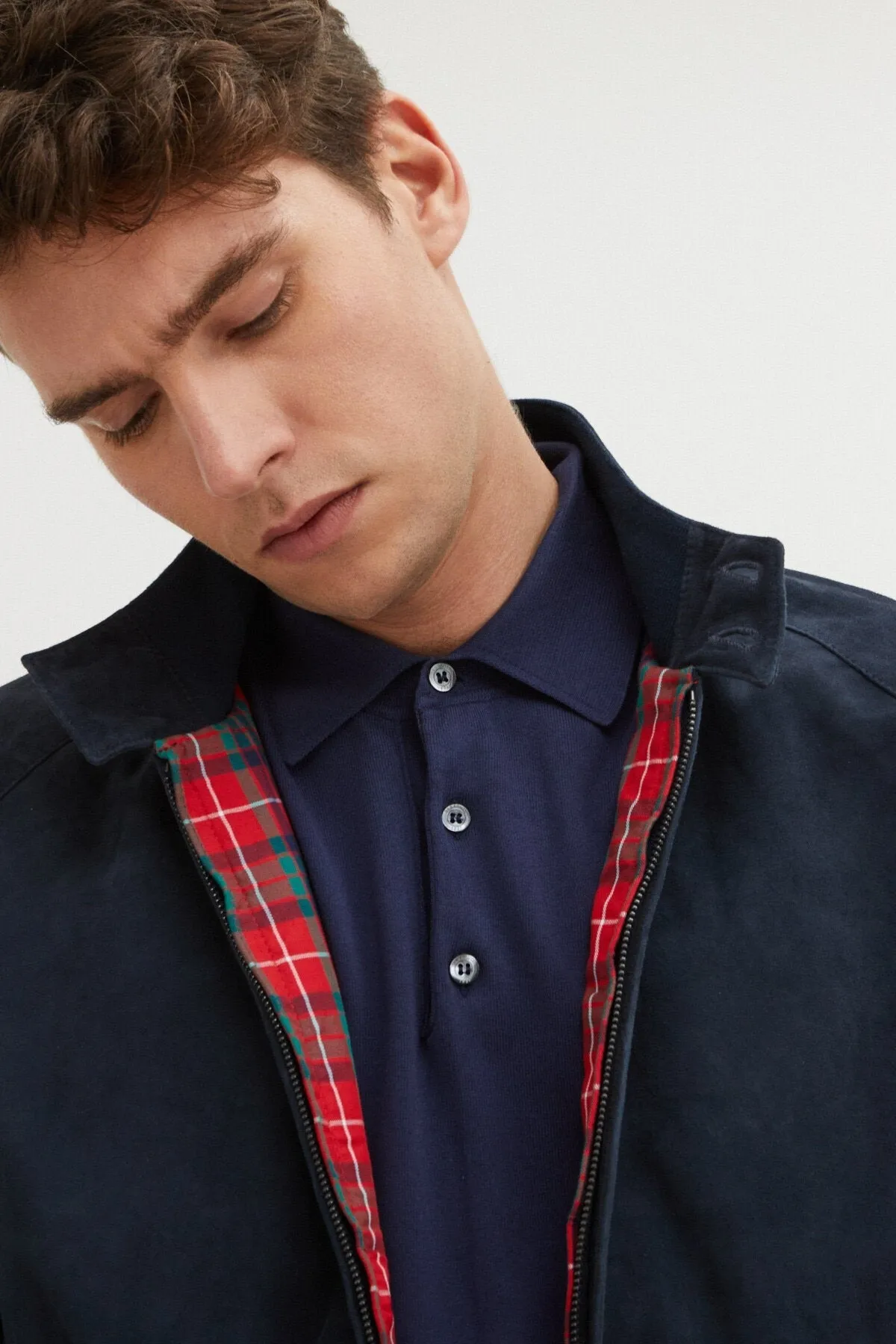 【Baracuta】Suede G9 Leather Jacket Navy 麂皮版G9哈靈頓夾克深海藍 sold by Blue Beach Denim product image thumbnail 3