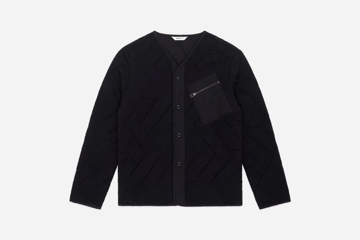【3sixteen】Liner Jacket Onyx 天絲棉衍縫夾克黑瑪瑙色 sold by Blue Beach Denim
