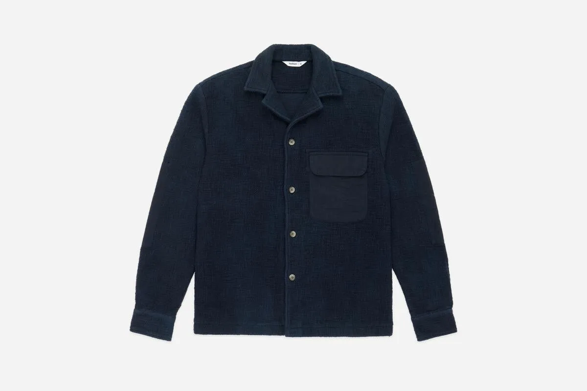 【3sixteen】Field Shirt Midnight Slub / 手織布料 午夜黑 襯衫外套 sold by Blue Beach Denim