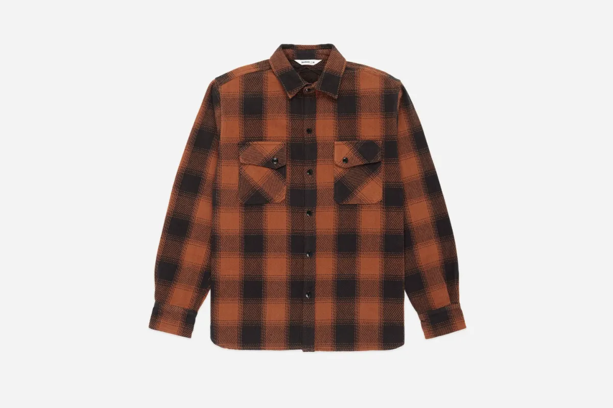 【3sixteen】Crosscut Flannel Shirt Rust 旗艦法蘭絨衫鏽橘色 made by 3sixteen