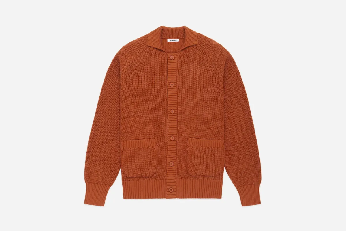 【3sixteen】Pima Cotton Collared Cardigan Rust / 頂級匹馬棉 立領開襟衫 sold by Blue Beach Denim