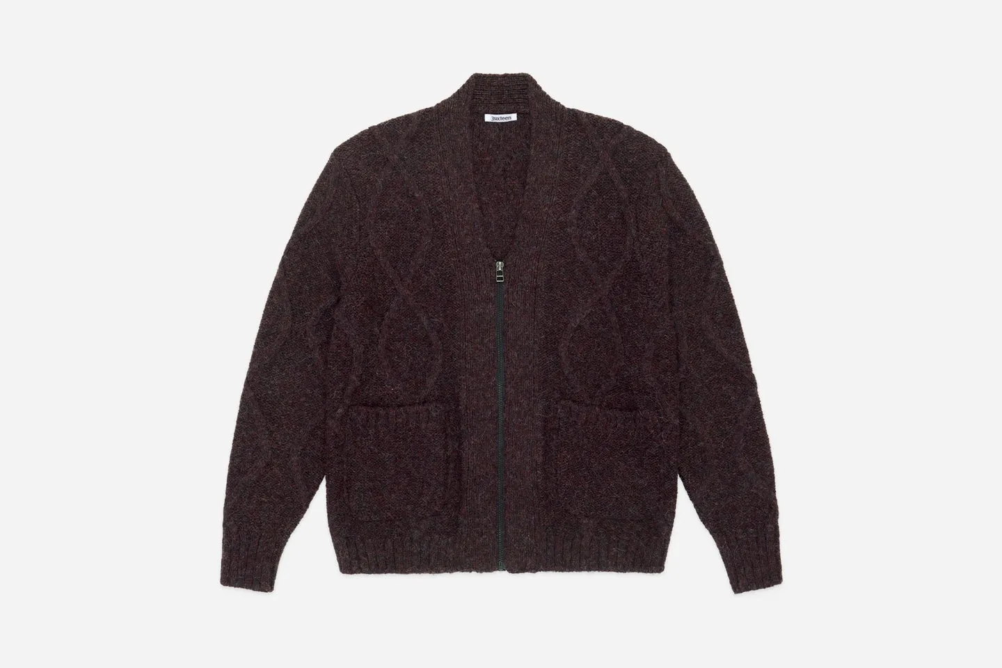 【3sixteen】Alpaca Liner Cardigan Bordeaux 波爾多酒紅羊駝毛開襟衫 sold by Blue Beach Denim