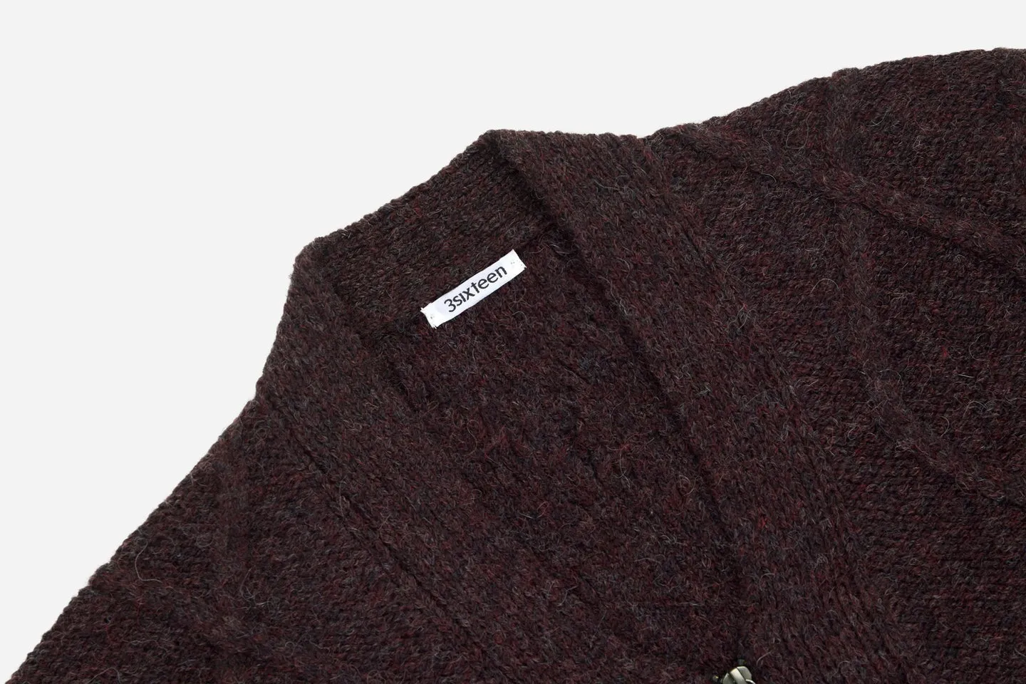 【3sixteen】Alpaca Liner Cardigan Bordeaux 波爾多酒紅羊駝毛開襟衫 sold by Blue Beach Denim product image thumbnail 3