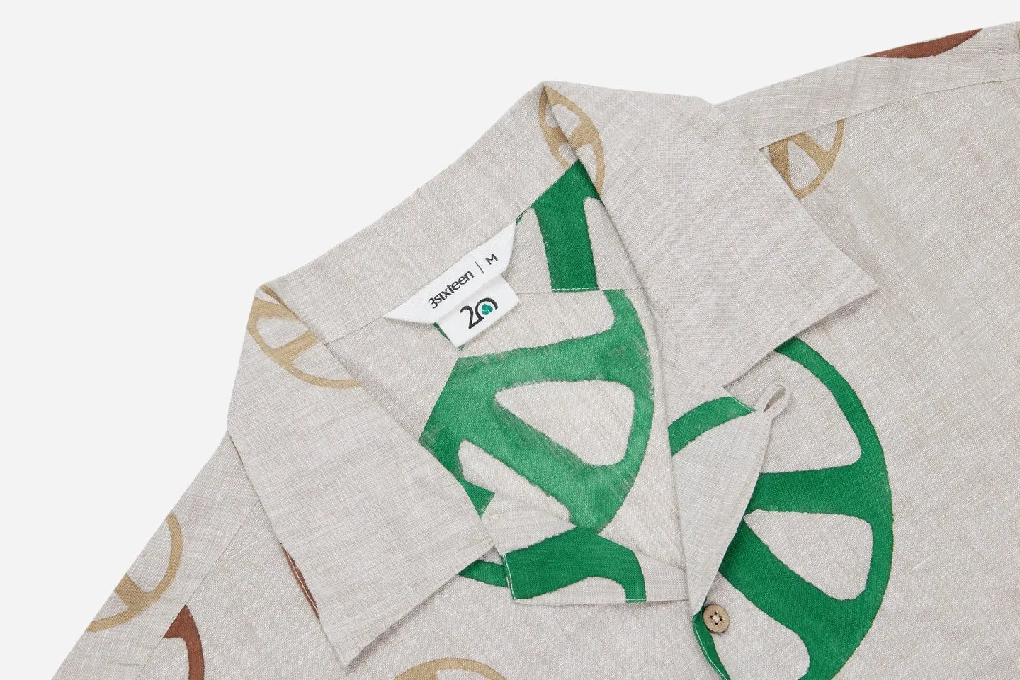 【3sixteen】Vacation Shirt 20th Anniversary Peace Sign / 亞麻襯衫 手印和平符號 sold by Blue Beach Denim product image thumbnail 2