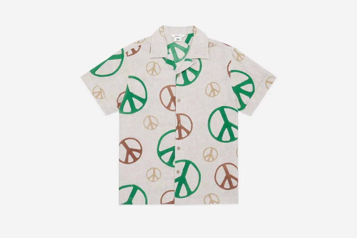 【3sixteen】Vacation Shirt 20th Anniversary Peace Sign / 亞麻襯衫 手印和平符號 sold by Blue Beach Denim