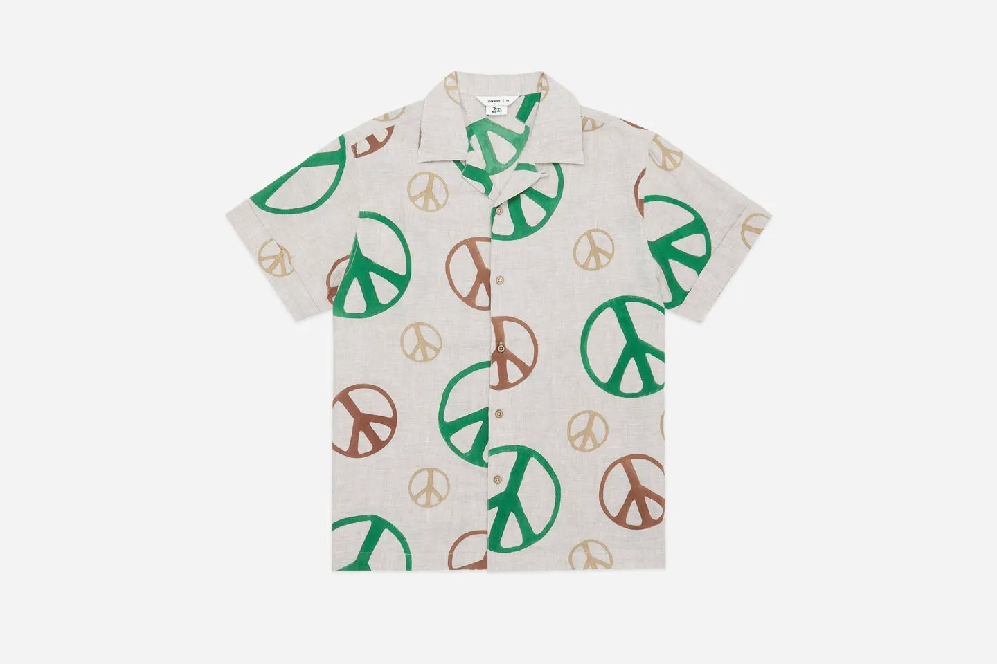 【3sixteen】Vacation Shirt 20th Anniversary Peace Sign / 亞麻襯衫 手印和平符號 sold by Blue Beach Denim