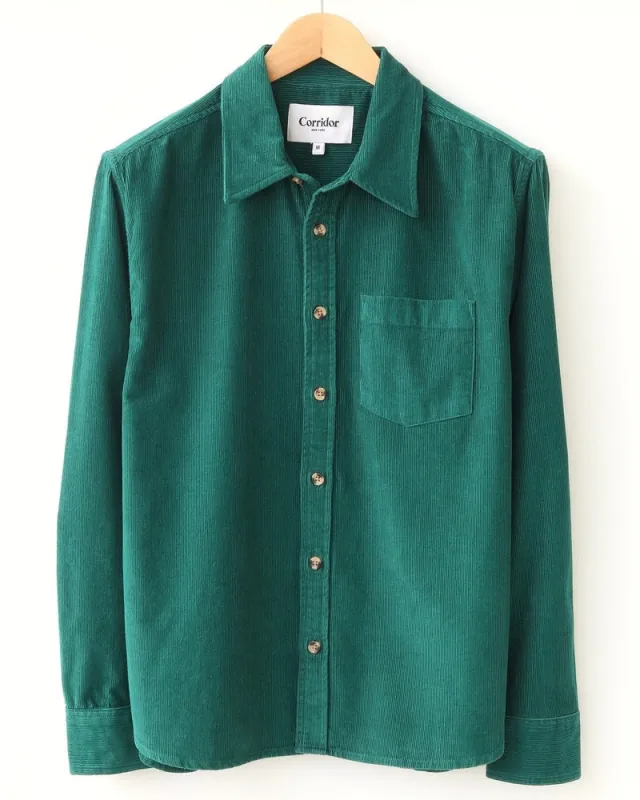 【Corridor NYC】CORDUROY /  燈芯絨 寶石綠 襯衫 sold by Blue Beach Denim