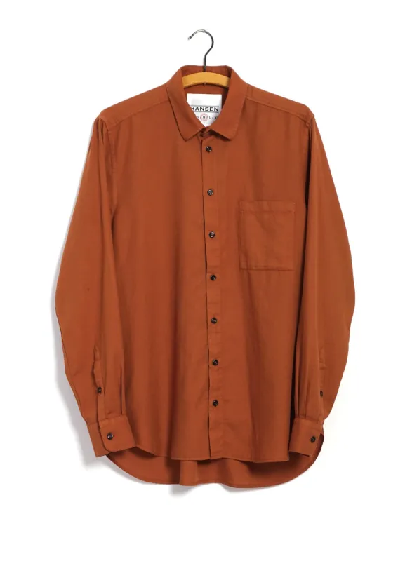 【Hansen Garments】HENNING CASUAL CLASSIC SHIRT TANNED 流體斜紋襯衫落日橘 sold by Blue Beach Denim
