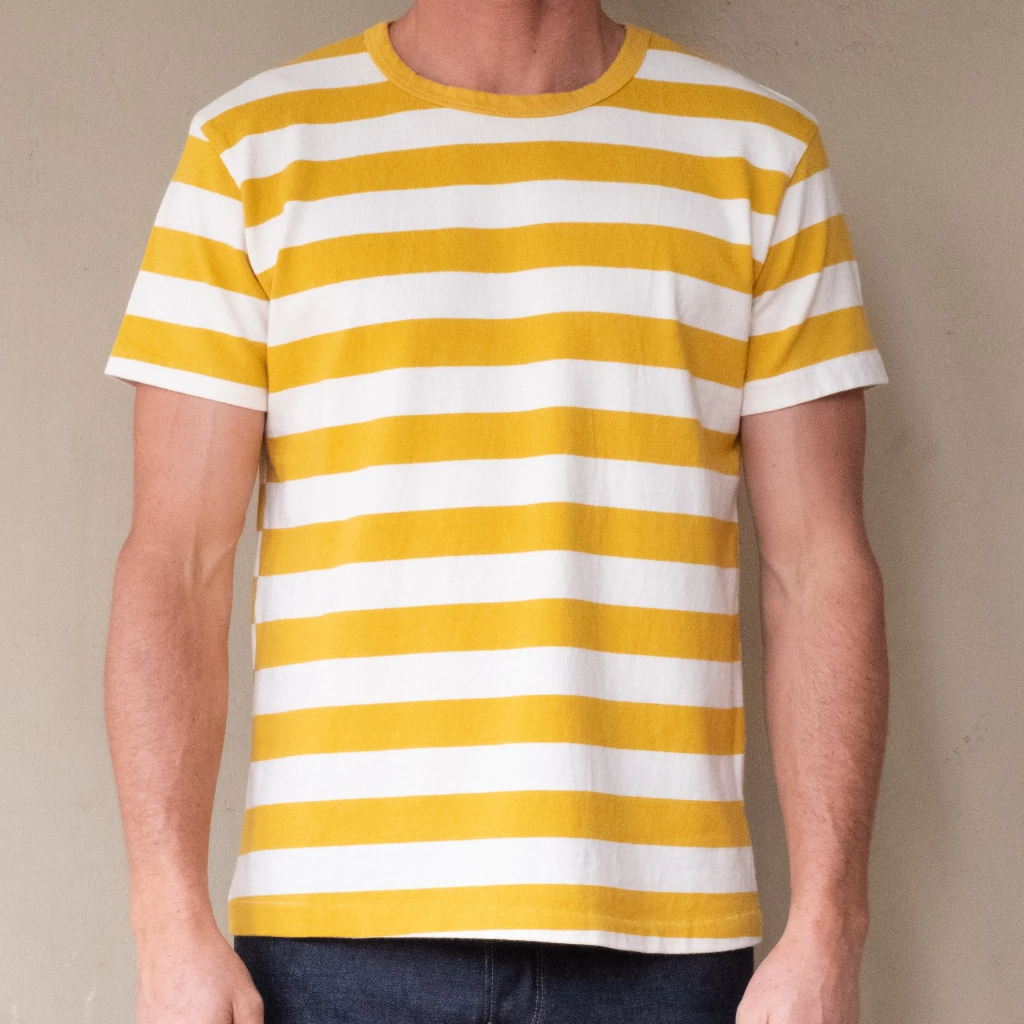 【Freenote】Shifter S/S Tee Mustard Stripe/美式復古布料 芥末黃 條紋短袖T sold by Blue Beach Denim product image thumbnail 2